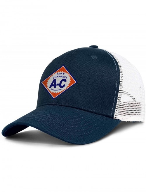 Baseball Caps Unisex Women Men's Retro Baseball Hat Adjustable Mesh Strapback Flat Caps - Dark_blue-60 - CB18TXWAOSN $20.99