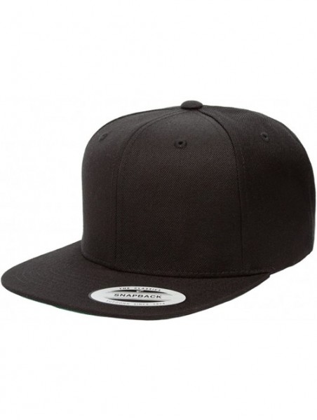 Baseball Caps 6-Panel Structured Flat Visor Classic Snapback (6089) - Black W/ Black Undervisor - CC11CYQ74XV $15.17