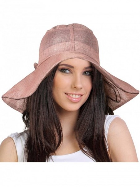 Sun Hats Women's Summer Sun Hat - Elegant Floppy Dress Hat - Breezy Bow - Rosy Pink - CP11M5ID3Q5 $28.21