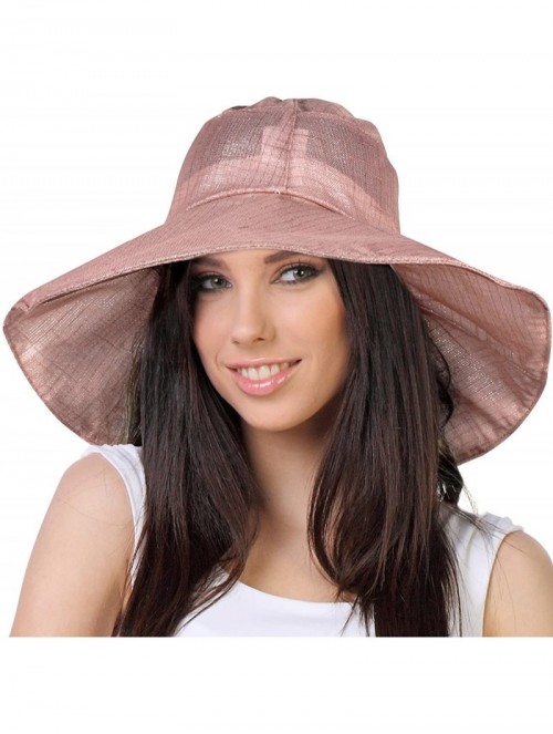 Sun Hats Women's Summer Sun Hat - Elegant Floppy Dress Hat - Breezy Bow - Rosy Pink - CP11M5ID3Q5 $28.21