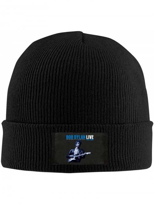 Skullies & Beanies Bob Dylan Mens Knitted Hat Winter Slouchy Beanie Skull Cap Black - C718ARAGIAT $18.02