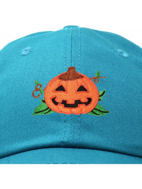 Baseball Caps Jack-O-Lantern Halloween Pumpkin Hat Mens Womens Baseball Cap - Teal - C118YZK2DZL $18.05