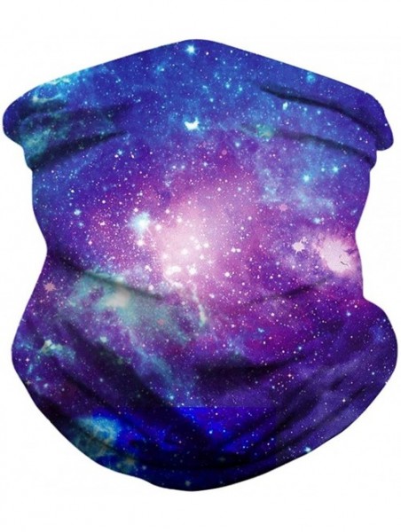 Balaclavas Galaxy Balaclava for Women Men Headband Bandana Head Wrap Scarf Neck Warmer Headwear - Purple Blue - C9199I2K37A $...