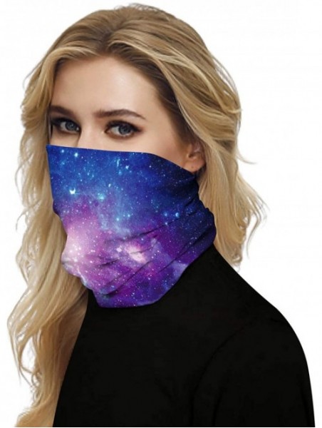 Balaclavas Galaxy Balaclava for Women Men Headband Bandana Head Wrap Scarf Neck Warmer Headwear - Purple Blue - C9199I2K37A $...