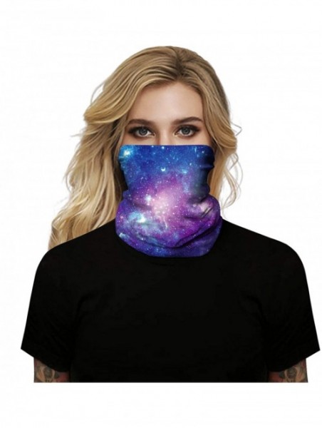 Balaclavas Galaxy Balaclava for Women Men Headband Bandana Head Wrap Scarf Neck Warmer Headwear - Purple Blue - C9199I2K37A $...