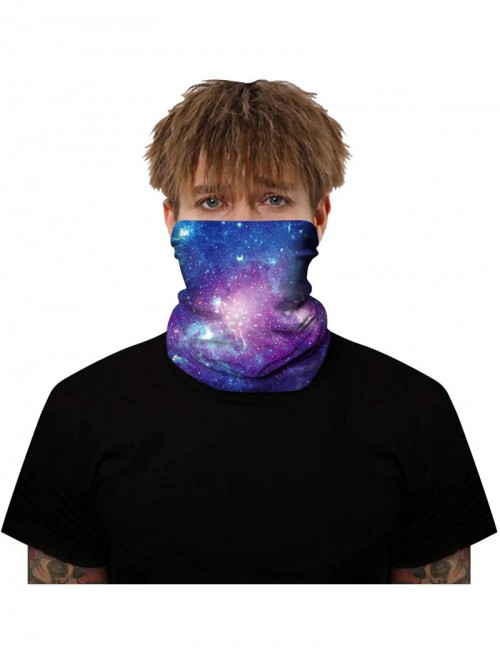 Balaclavas Galaxy Balaclava for Women Men Headband Bandana Head Wrap Scarf Neck Warmer Headwear - Purple Blue - C9199I2K37A $...