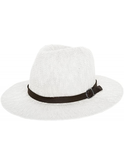 Sun Hats Women's Vintage Classic Derby Panama Hat Floppy Wide Brim Summer Style Beach Hat - Skyblue_ - CQ12GSPMRL7 $27.20