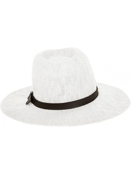 Sun Hats Women's Vintage Classic Derby Panama Hat Floppy Wide Brim Summer Style Beach Hat - Skyblue_ - CQ12GSPMRL7 $27.20