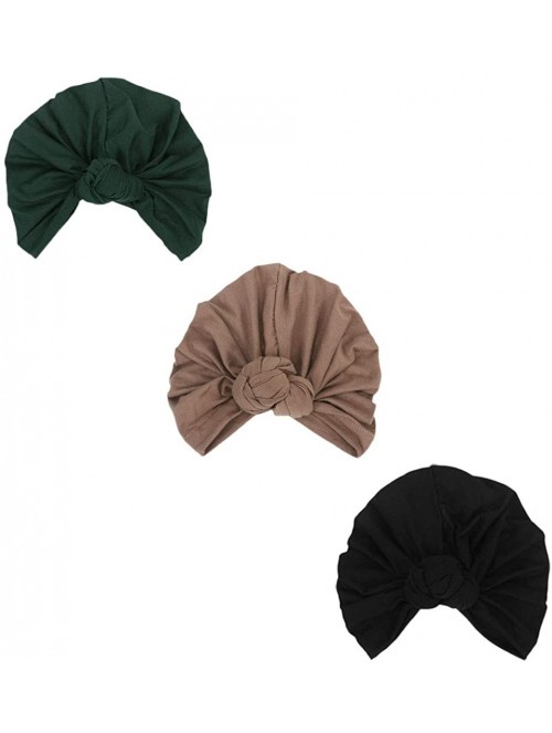 Skullies & Beanies Women's Autumn Winter Knotted Hat Wrap Cap India's Hat Turban Headwear - A-atrovirens/Khaki/Black - CY18SU...