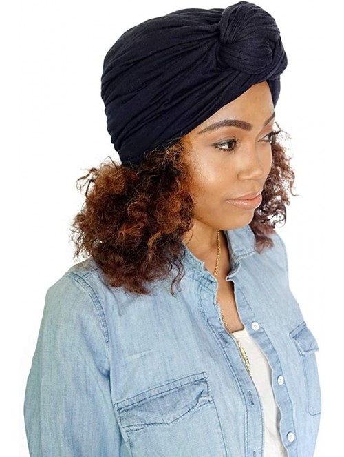 Skullies & Beanies Women's Autumn Winter Knotted Hat Wrap Cap India's Hat Turban Headwear - A-atrovirens/Khaki/Black - CY18SU...