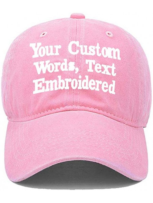 Baseball Caps Custom Embroidered Baseball Hat Personalized Adjustable Cowboy Cap Add Your Text - Pink - C418H46N72K $20.40