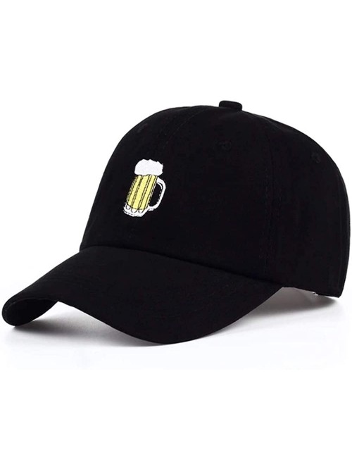 Baseball Caps Beer Style Dad Hat Washed Cotton Polo Baseball Cap - Black - CC187LYKTCN $24.49