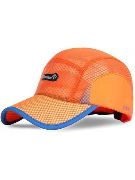 Sun Hats Ultra Cool Summer Breathing Mesh Weight-Light Baseball Cap - 25 Orange - CO185QEURTO $14.39