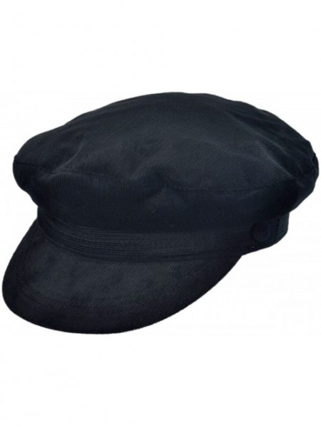 Baseball Caps Corduroy Fiddler's Cap - Black - CB11HS5NOMN $31.89