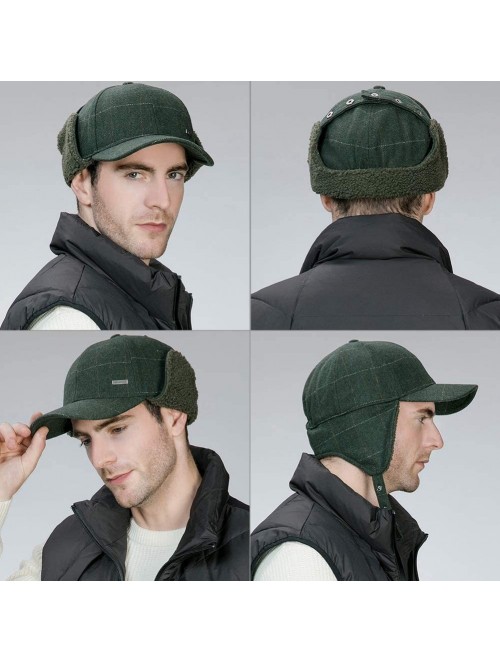 Baseball Caps Wool/Cotton/Washed Baseball Cap Earflap Elmer Fudd Hat All Season Fashion Unisex 56-61CM - 99726_armygreen - C5...