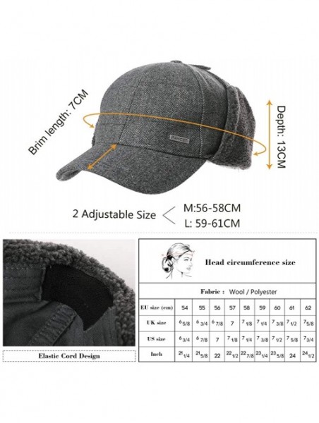 Baseball Caps Wool/Cotton/Washed Baseball Cap Earflap Elmer Fudd Hat All Season Fashion Unisex 56-61CM - 99726_armygreen - C5...