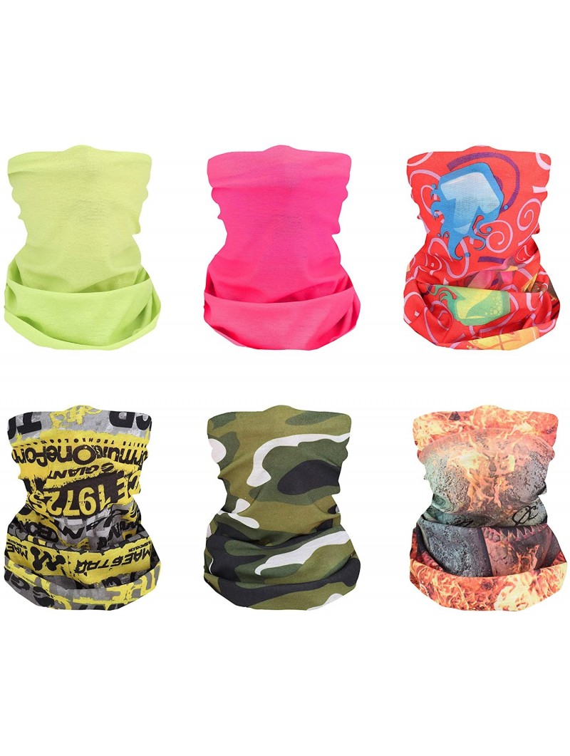 Balaclavas 6Pcs Face Bandana Neck Gaiter Multifunctional Headband Headwrap Balaclava - 6pcs Colorful - C5197XXK49H $12.14