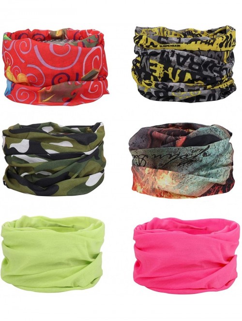 Balaclavas 6Pcs Face Bandana Neck Gaiter Multifunctional Headband Headwrap Balaclava - 6pcs Colorful - C5197XXK49H $12.14