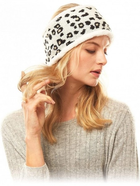 Cold Weather Headbands Me Plus Women Winter Soft Leopard Pattern Fleece Lining Headwrap Headband Ear Warmer - Leopard Print -...