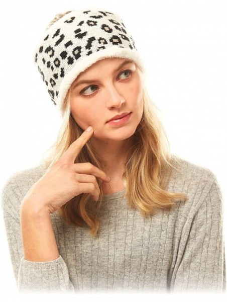 Cold Weather Headbands Me Plus Women Winter Soft Leopard Pattern Fleece Lining Headwrap Headband Ear Warmer - Leopard Print -...