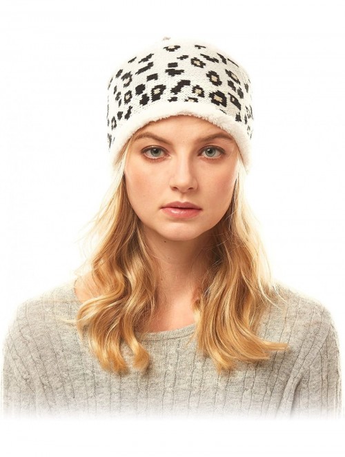 Cold Weather Headbands Me Plus Women Winter Soft Leopard Pattern Fleece Lining Headwrap Headband Ear Warmer - Leopard Print -...