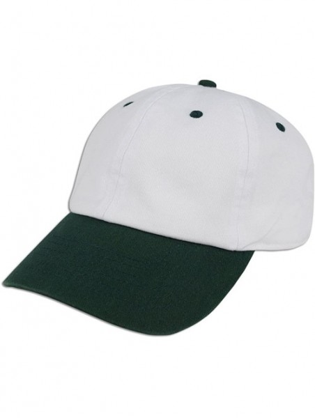 Baseball Caps Dad Hat Pigment Dyed Two Tone Plain Cotton Polo Style Retro Curved Baseball Cap 1200 - White / Dark Green - CN1...