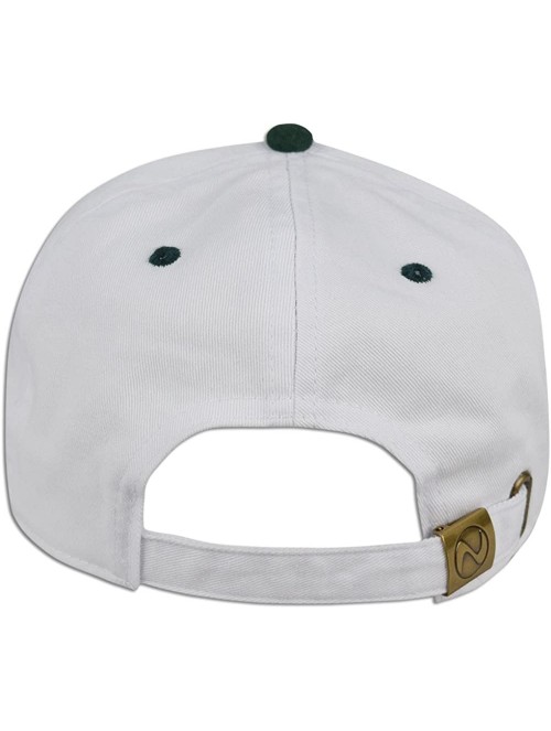 Baseball Caps Dad Hat Pigment Dyed Two Tone Plain Cotton Polo Style Retro Curved Baseball Cap 1200 - White / Dark Green - CN1...