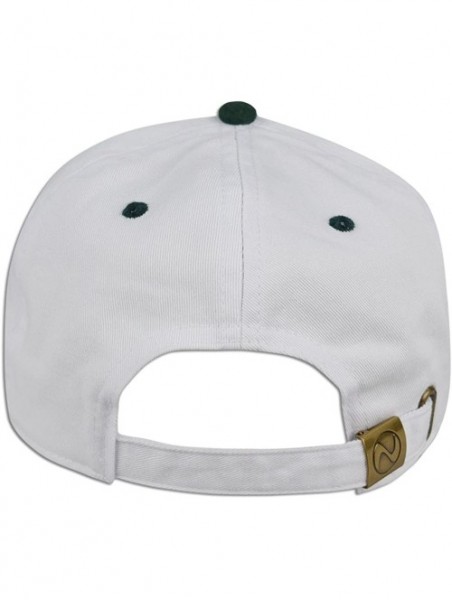 Baseball Caps Dad Hat Pigment Dyed Two Tone Plain Cotton Polo Style Retro Curved Baseball Cap 1200 - White / Dark Green - CN1...