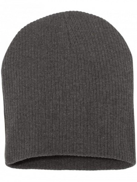 Skullies & Beanies Soft Wide Ribbed Beanie - SP1100 - Charcoal - C217Z2UR2XC $11.64