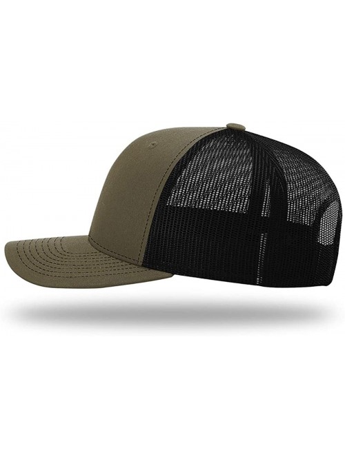 Baseball Caps KAG Leather Patch Back Mesh Hat - Loden Front / Black Mesh - C818XDRDL6N $32.75