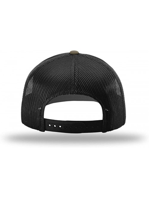 Baseball Caps KAG Leather Patch Back Mesh Hat - Loden Front / Black Mesh - C818XDRDL6N $32.75