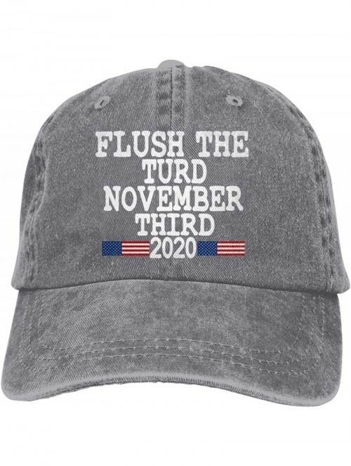 Baseball Caps Men's Baseball Cap Flush The Turd November Third 2020 Distressed Dad Hat - Grey - CD195A7TIHY $18.13