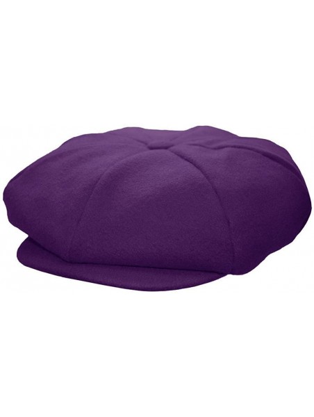 Newsboy Caps Mens Melton Wool 8 Panel Applejack Newsboy Baker Boy Cap Made in USA - Purple - CK1267ZUPKN $37.15