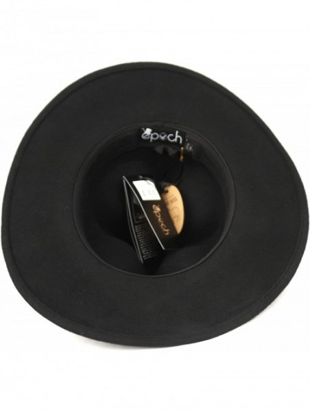 Fedoras Men's Tiller Wide Brim Felt Fedora Hat - He50blck - C018LDQ0YDH $41.89