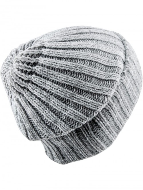 Skullies & Beanies Beanie Hats for Men Women-Baggy Knit Ski Warm Slouchy Cap - 5-style 3 Grey - CI1895H7MG6 $12.92