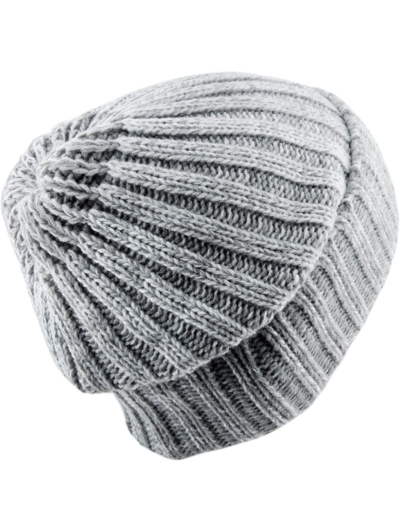 Skullies & Beanies Beanie Hats for Men Women-Baggy Knit Ski Warm Slouchy Cap - 5-style 3 Grey - CI1895H7MG6 $12.92