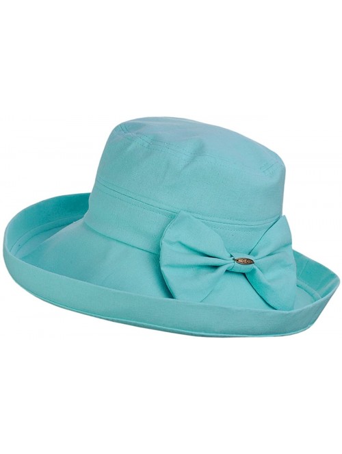 Sun Hats Women's Summer Packable Bow Accent Foldable Brim Beach Sun Hat - Mint - CT17YX4CY64 $14.50