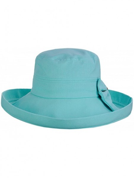 Sun Hats Women's Summer Packable Bow Accent Foldable Brim Beach Sun Hat - Mint - CT17YX4CY64 $14.50