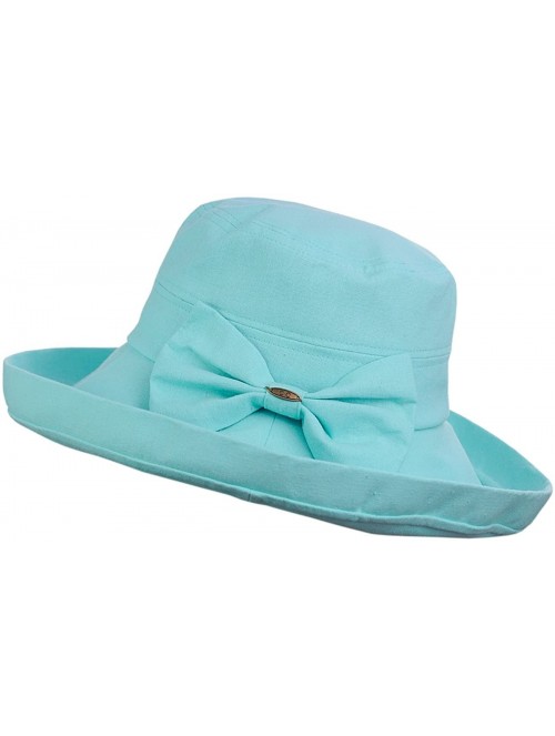 Sun Hats Women's Summer Packable Bow Accent Foldable Brim Beach Sun Hat - Mint - CT17YX4CY64 $14.50