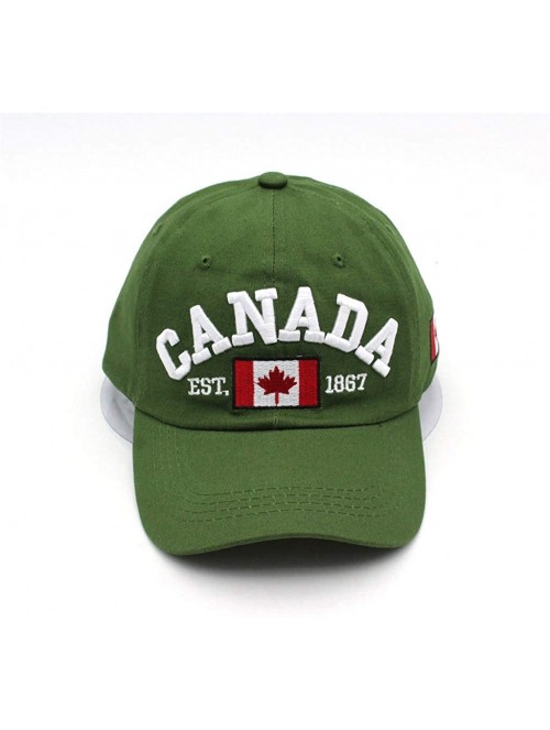 Baseball Caps 1867 Baseball Cap-Unisex Canada Flag Print Ball Cap Cotton Comfy Hat Outdoor Dad Hat - Green - CP18W2Q6R7M $12.71