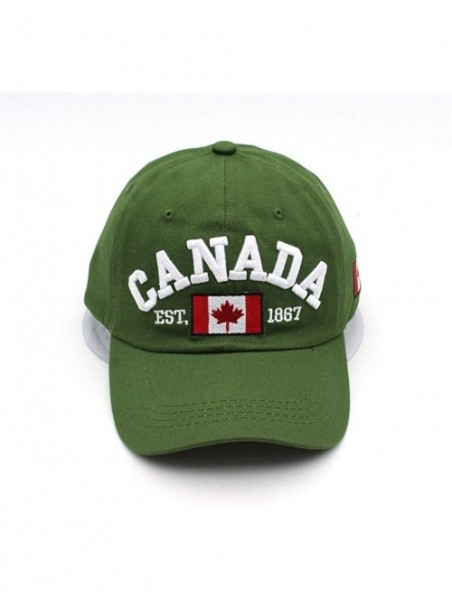 Baseball Caps 1867 Baseball Cap-Unisex Canada Flag Print Ball Cap Cotton Comfy Hat Outdoor Dad Hat - Green - CP18W2Q6R7M $12.71