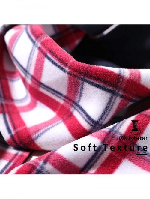 Skullies & Beanies Women Winter Fleece Beanie Gloves Scarf Set - Plaid - C718A2SUG6Q $12.71