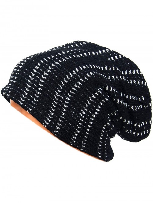 Skullies & Beanies Unisex Adult Winter Warm Slouch Beanie Long Baggy Skull Cap Stretchy Knit Hat Oversized - Black - CD128JXJ...