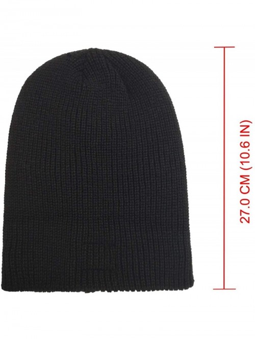 Skullies & Beanies Fleece Lined Beanie Hat Mens Winter Solid Color Warm Knit Ski Skull Cap - Black (Model-u03) - CI18HSW7I52 ...