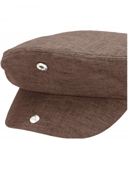 Newsboy Caps Men's Linen Flat Ivy Gatsby Summer Newsboy Hats - Brown - CC195SDWEGO $17.17