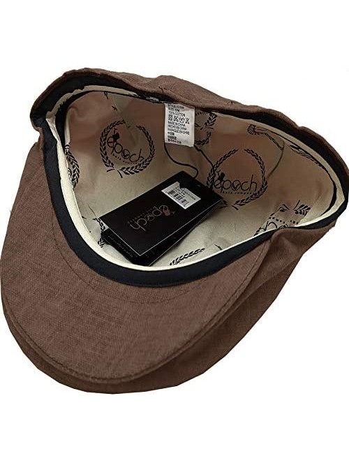 Newsboy Caps Men's Linen Flat Ivy Gatsby Summer Newsboy Hats - Brown - CC195SDWEGO $17.17