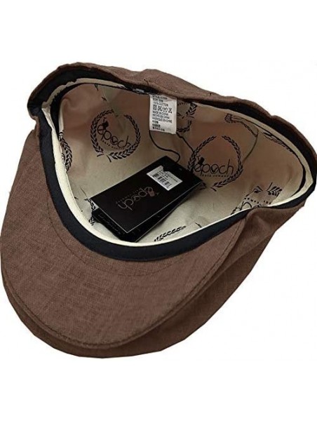 Newsboy Caps Men's Linen Flat Ivy Gatsby Summer Newsboy Hats - Brown - CC195SDWEGO $17.17