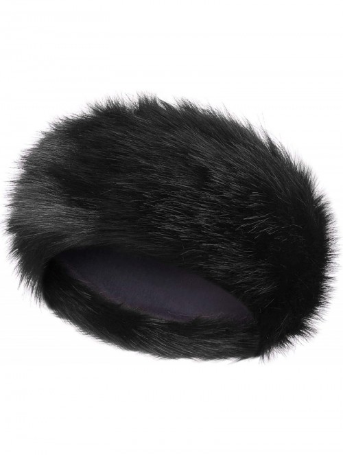 Cold Weather Headbands Faux Fur Headband Women's Winter Earwarmer Earmuff Hat Ski - Black - CA18HYI653Y $15.91
