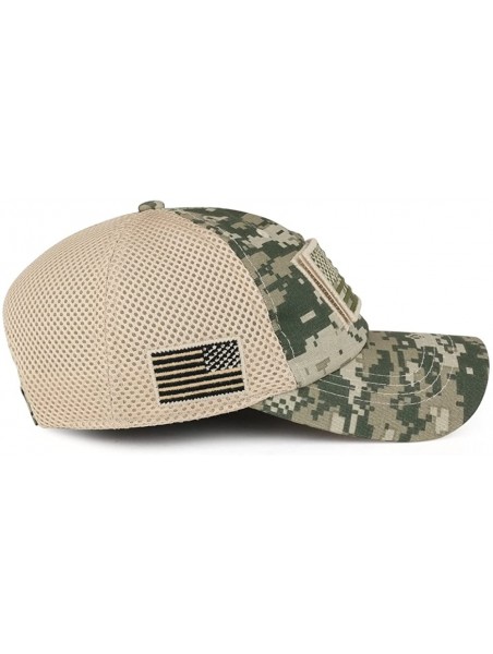 Baseball Caps USA American Flag Embroidered Removable Tactical Patch Micro Mesh Cap - Acu - CH182GKDAD6 $17.04