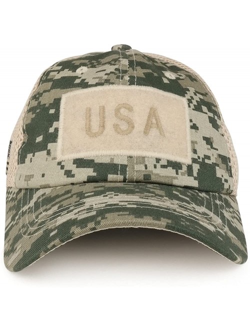 Baseball Caps USA American Flag Embroidered Removable Tactical Patch Micro Mesh Cap - Acu - CH182GKDAD6 $17.04